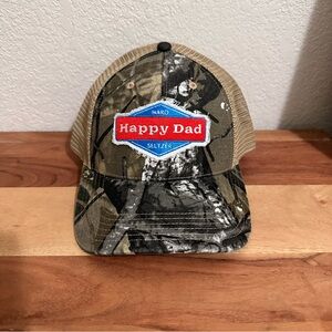 Happy Dad Hard Seltzer Camo Trucker Hunting SnapBack Hat NWT